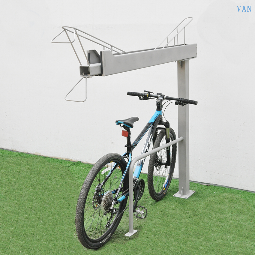 Supporto per bici in metallo di sicurezza bianco a due livelli del produttore cinese in vendita